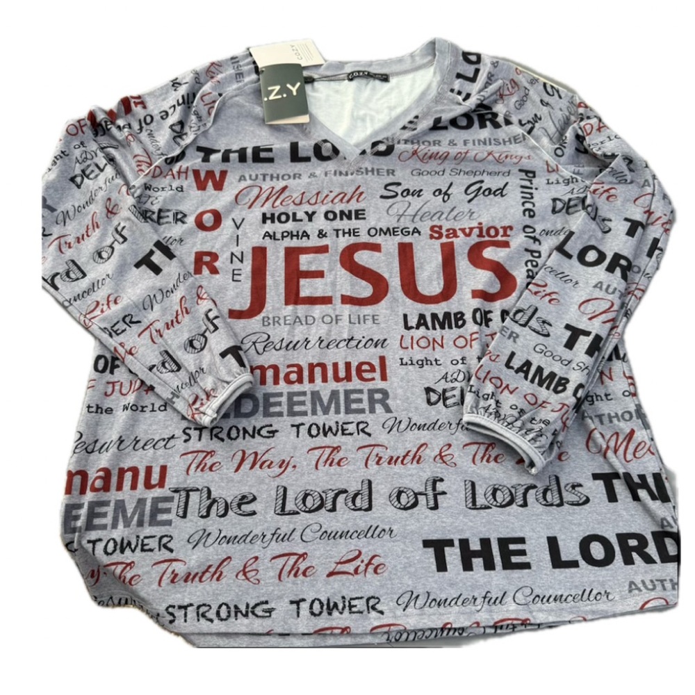 C.O.Z.Y. Womens Size L Oversized Jesus Christian